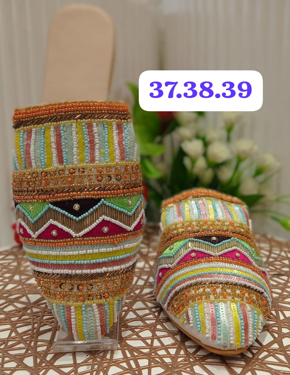 Designer Embroidered Flat Mules Summer Catalog
